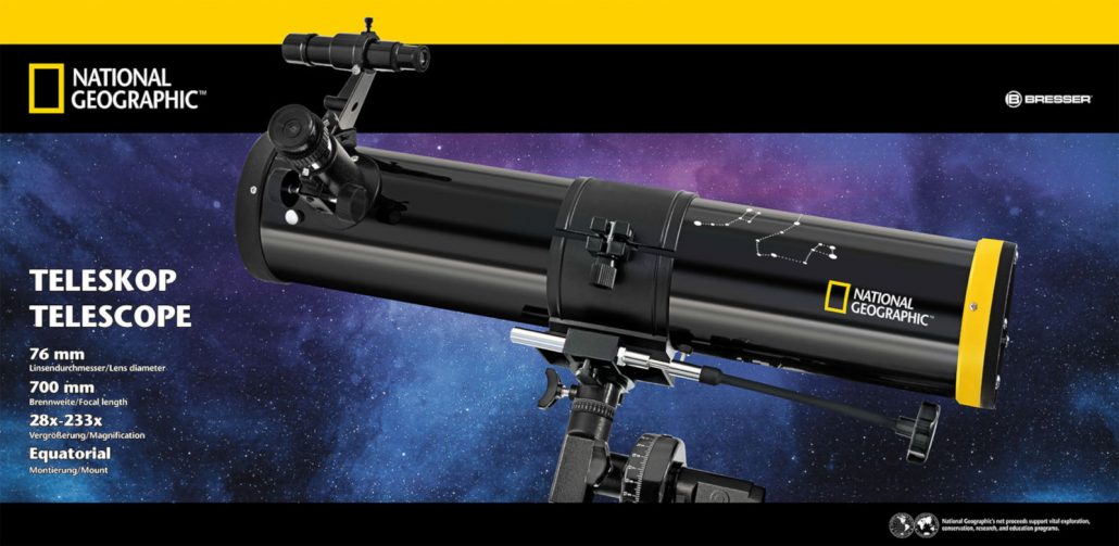 National Geographic Teleskop 76/700 AZ Newton reflektor med EQ stativ Center.no